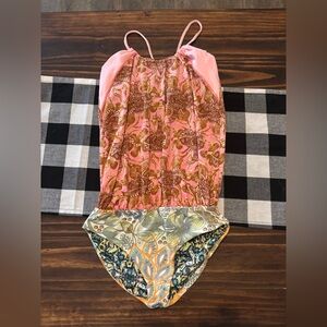 Maaji  Pink and Brown Halter swimsuit small